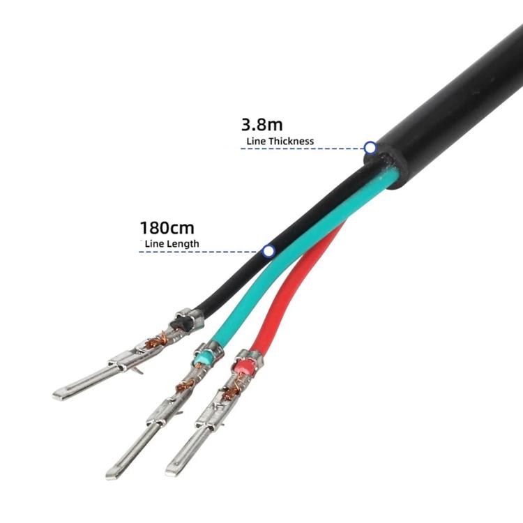 Wiring cable specification: 180cm length with 3.8m line thickness and colored leads