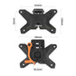 Black mounting bracket dimensions diagram with orange connector piece