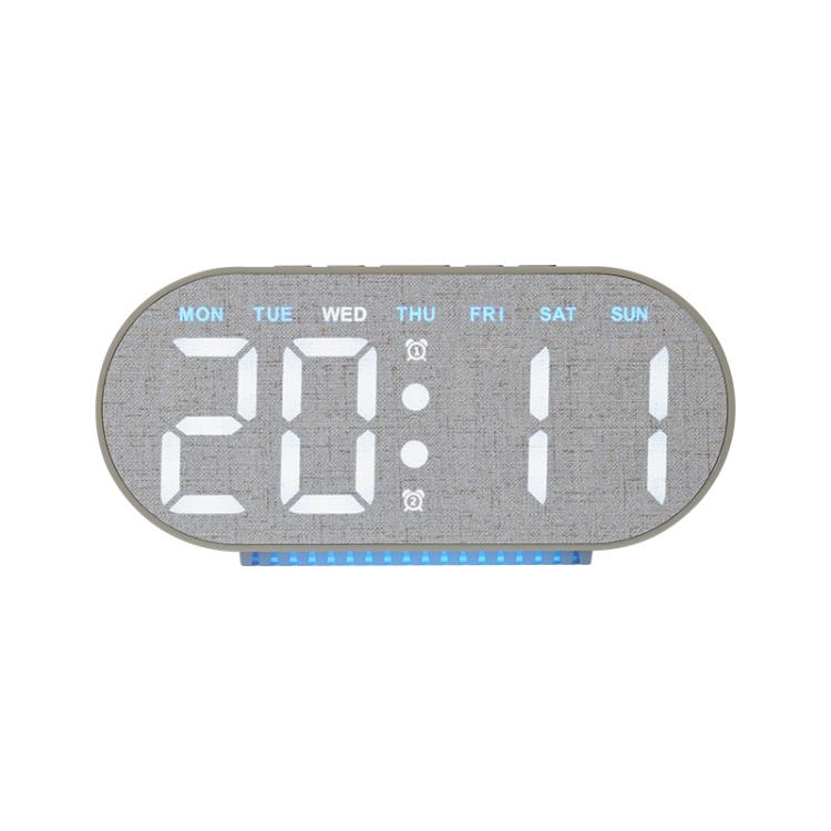 Digital Alarm Clock With Bottom Ambient Light Displaying Time Weekday Date Temperature