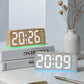 Digital Alarm Clock With Bottom Ambient Light Displaying Time Weekday Date Temperature