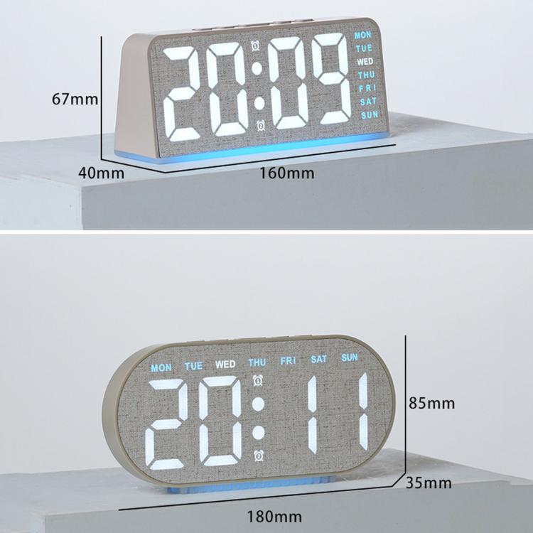 Digital Alarm Clock With Bottom Ambient Light Displaying Time Weekday Date Temperature