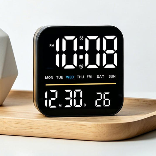 Digital Alarm Clock LED Desk Clock with Night Light USB Output Dimmable Display