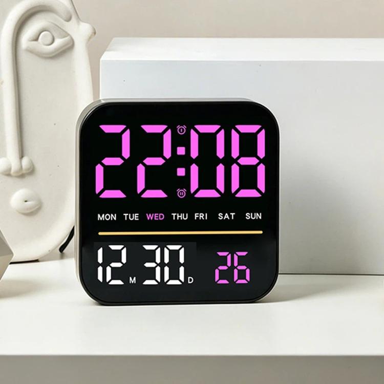 Digital Alarm Clock LED Desk Clock with Night Light USB Output Dimmable Display