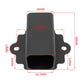 Black emergency brake switch housing with mounting ears and open rectangular port