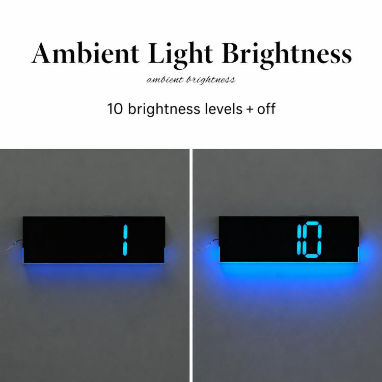 12.6 Inch LED Desk Clock Large Digital Wall Clock With RGB Ambient Light Temp / Date / Week / DST / Timer