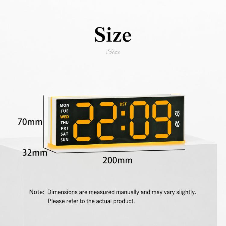Digital Alarm Clock with Bottom Ambient Night Light with Dual Alarms, USB Output & Adjustable Volume