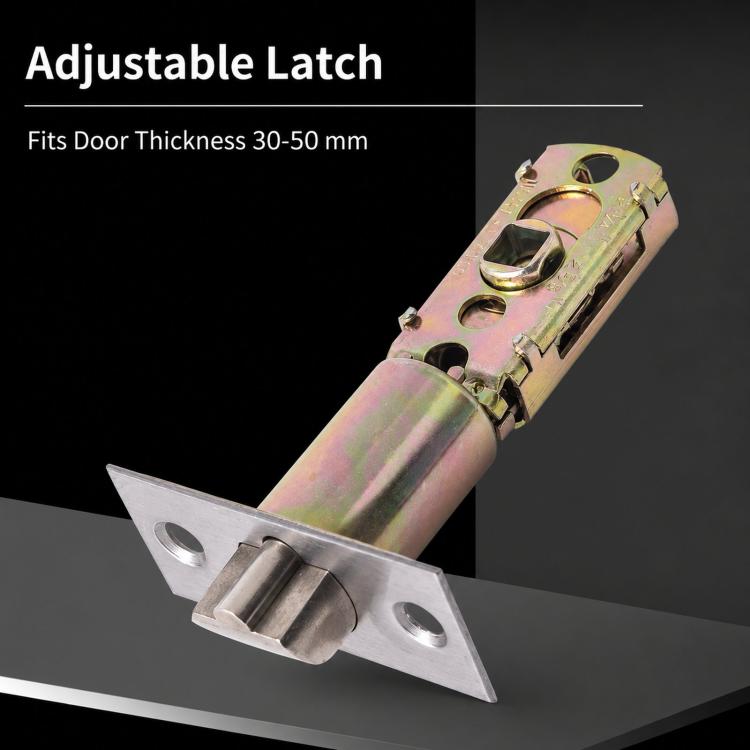 Adjustable square latch lock mechanism with mounting plate and spring parts