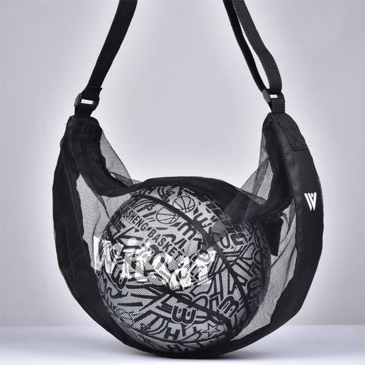 Witsar Crossbody Basketball Bag Breathable Mesh Sports Ball Carrier with Inner Zipper Pocket