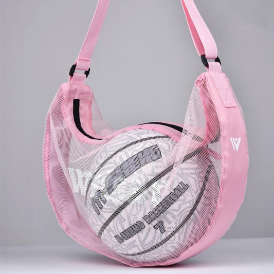 Witsar Crossbody Basketball Bag Breathable Mesh Sports Ball Carrier with Inner Zipper Pocket