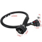 Black coiled trailer wiring harness with 7-pin socket and wire length measurement (~650mm)