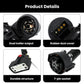 Trailer plug connector details: rubber dust cover and 7-pin socket interior