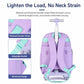 Purple rolling backpack with reinforced shoulder straps and adjustable buckle