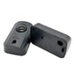 Infrared detector sensors angled view, round lens and side ports on dark gray housings