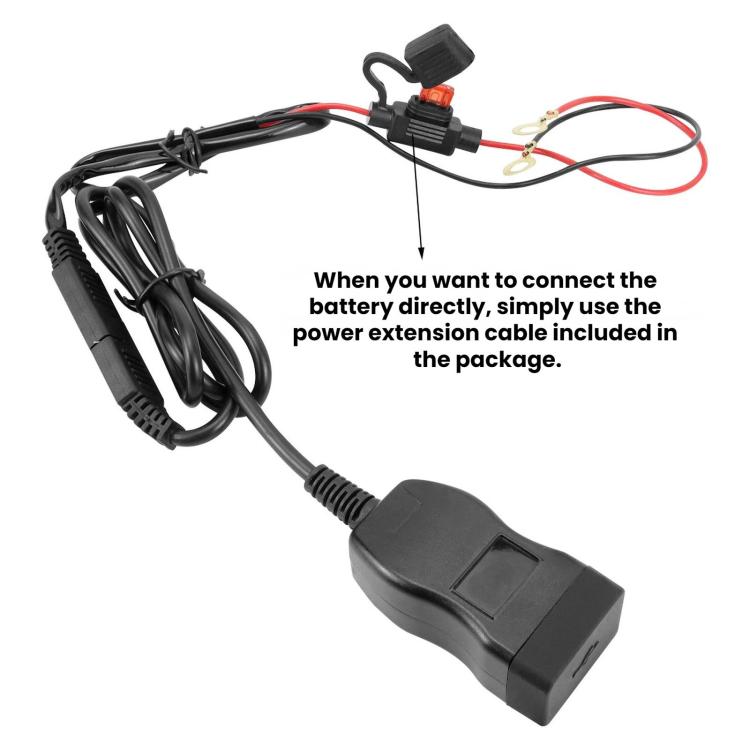 Motorcycle Square Waterproof Charger Digital Display Voltmeter Switch