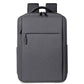 Dark gray waterproof laptop backpack with top handle and front zip pocket