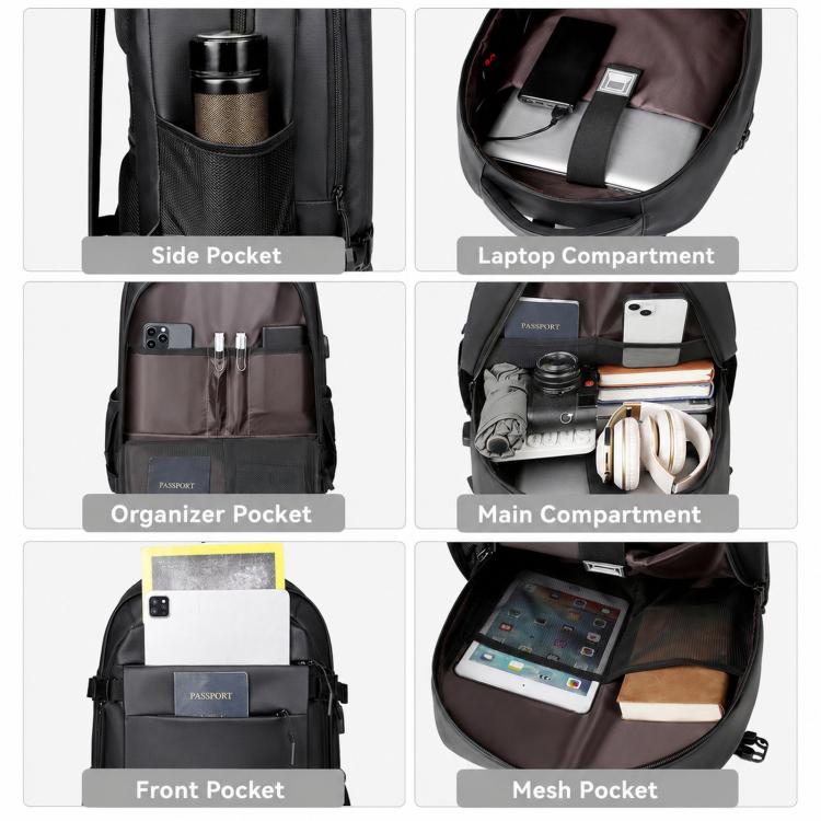 REMOID 9022A Large Travel Laptop Backpack Waterproof Business Work Rucksack With USB Port