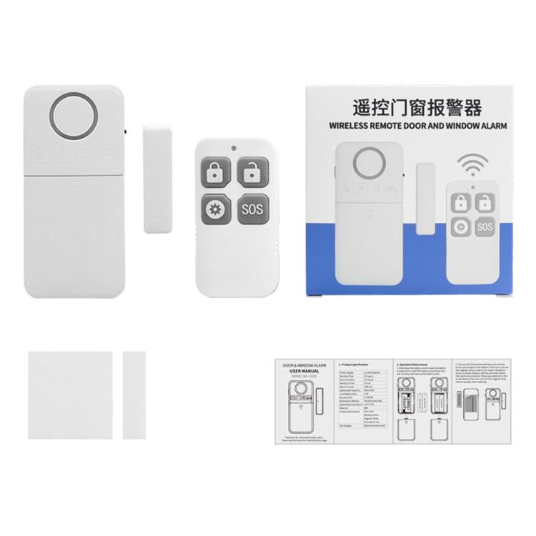 2 In 1 Wireless Door Window Alarm With Remote Control 130dB Magnetic Sensor For Home Security 4 Modes
