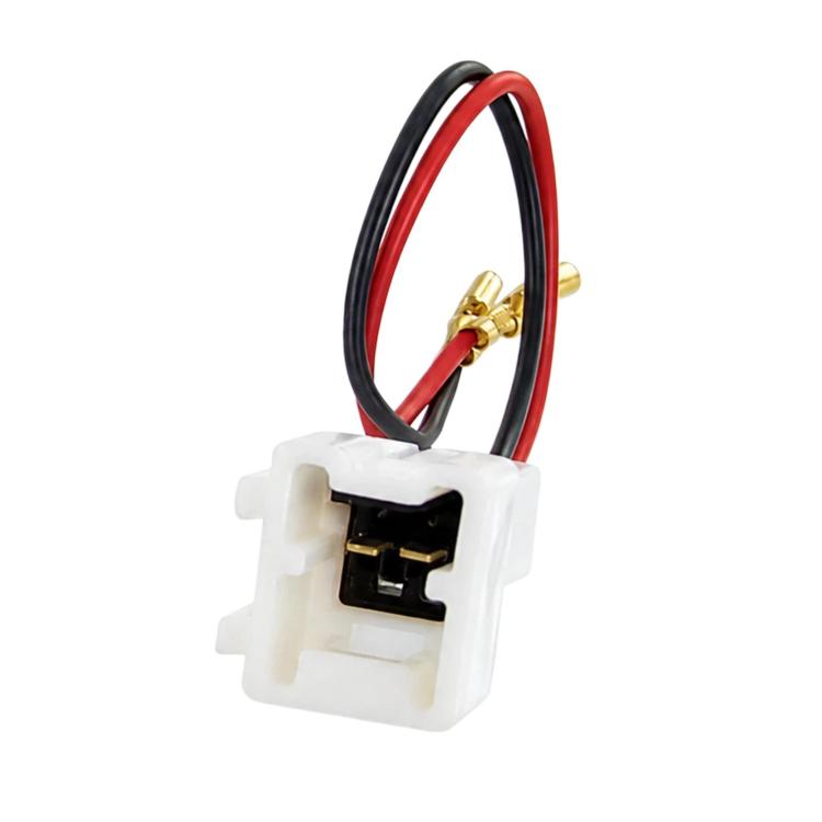 Speaker wire extension cable with red and black leads and white wiring plugs