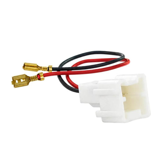 Speaker wire extension cable with gold connectors and white plastic plug housings