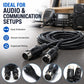 13-pin speaker extension cable with flexible black cord and two male plugs