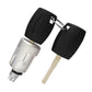 Ignition lock cylinder with two black keys, silver housing, key blades visible