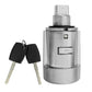 Ignition lock cylinder with two keys, silver body and black key set