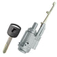 Ignition lock cylinder with metal keys, gray housing and black keyhead