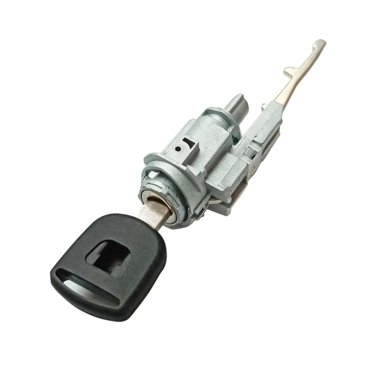 Ignition lock cylinder with key, gray housing and black keyhead