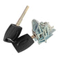 Door lock cylinder with two keys, black housing and chrome latch cylinder