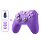 Wireless game controller, violet with purple buttons and carbon-texture thumbsticks