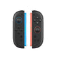 Black wireless game controller with blue and orange accent rails