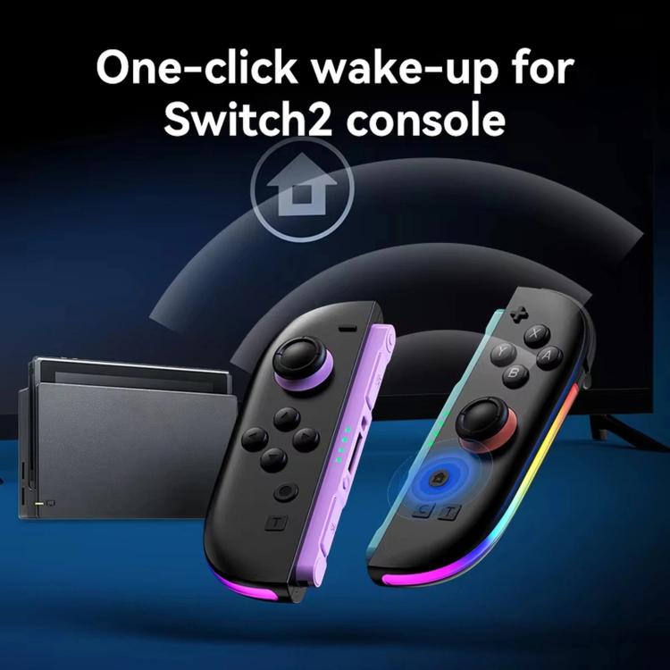 Magnetic wireless game controllers with colored light accents and thumbsticks