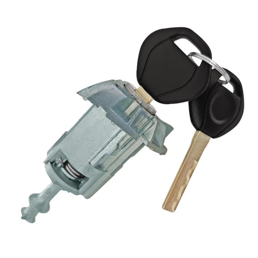 Door lock cylinder with 2 keys for BMW X5 E53, metal lock body and black key fobs