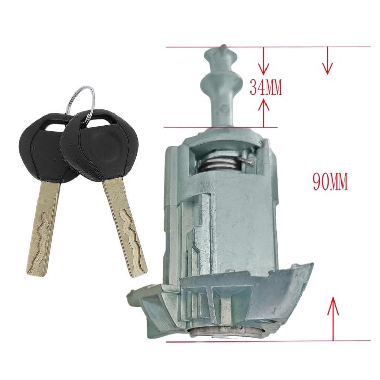 Door lock cylinder with 2 keys for BMW X5 E53, assembled lock and key set