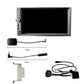 In-dash car stereo housing with wiring harness and mount bracket, screen blank