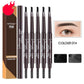 Dual-ended eyebrow pencil set with spoolie brush, assorted dark brown pencils with angled tips.
