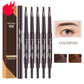 Dual-ended eyebrow pencil set with spoolie brush, dark brown and medium coffee pencil shades.