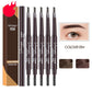 Dual-ended eyebrow pencil set with spoolie brush, dark and brown eyebrow pencil color options.
