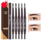 Dual-ended eyebrow pencil set with spoolie brush, assorted dark coffee and grey pencil shades.