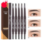 Dual-ended eyebrow pencil set with spoolie brush, swatches 01, 03, 04