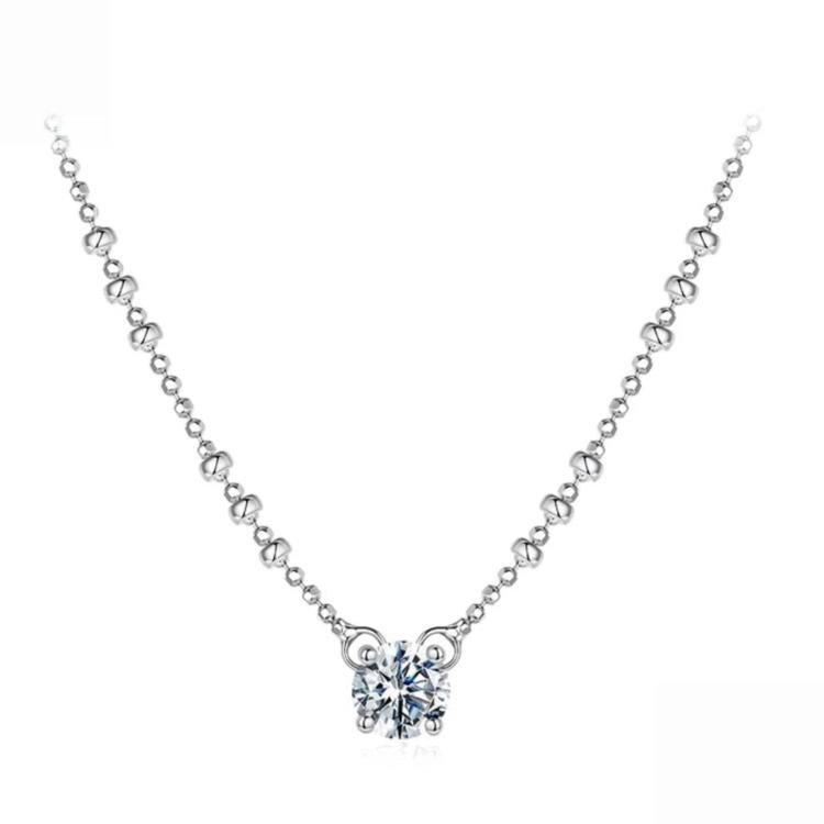 S925 Sterling Silver Moissanite Clavicle Necklace, MSN066