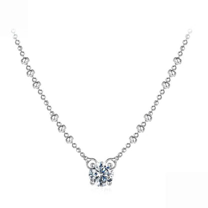 S925 Sterling Silver Moissanite Clavicle Necklace, MSN066