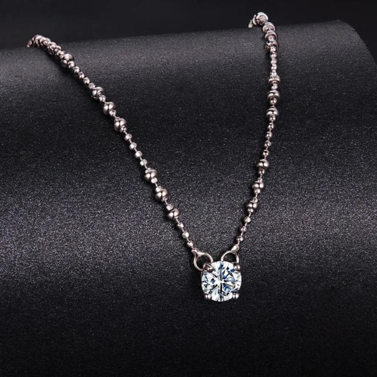 S925 Sterling Silver Moissanite Clavicle Necklace, MSN066