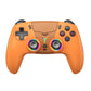 Orange wireless game controller with RGB lights, dual thumbsticks, face buttons