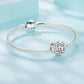 Cute Pet-Themed Heart-Shaped Openwork Beaded Copper-Plated White Gold Beads, YIC144