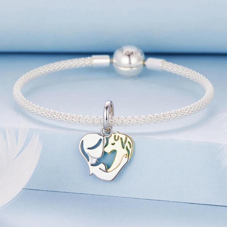 Copper Bracelet Pendant with Heart-Shaped Animal Beads, YIC148