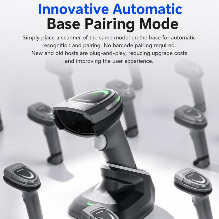 Wireless High-Speed QR Code Scanner 2.4G Bluetooth Barcode Reader For Supermarket, BWHS28Plus