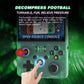 Retro handheld game console with finger buttons and turnable controls