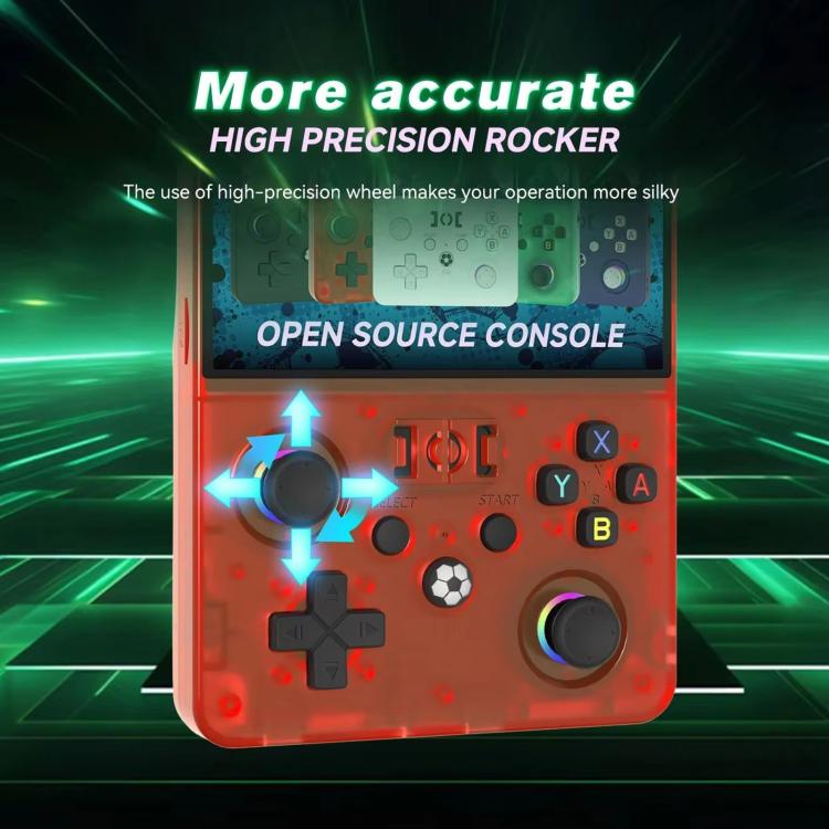 Retro handheld game console with joystick and ABXY button cluster