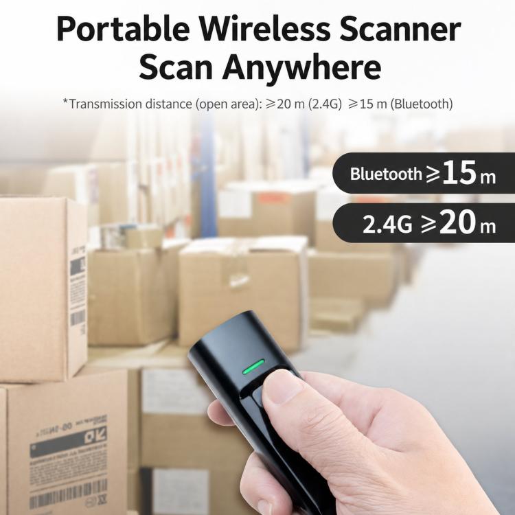 2.4G Bluetooth Wireless Portable 2D Barcode Scanner Handheld Scan Gun For Express & Logistics, P2300L